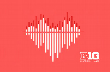 Stylized heart with Big Ten logo